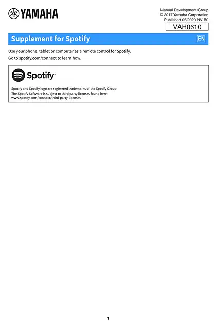 yamaha雅马哈Supplement for Spotify flyer